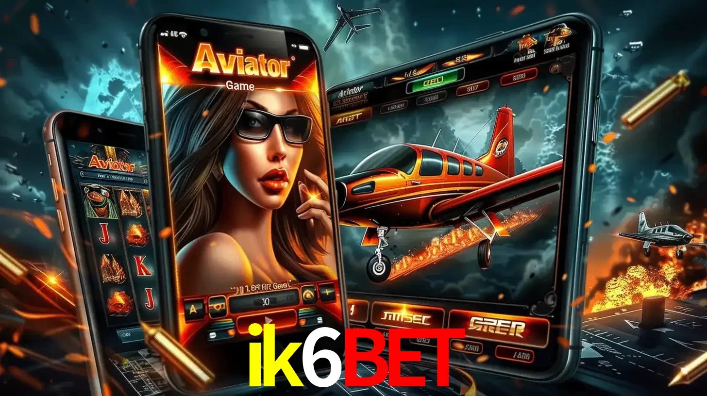 O popular jogo de apostas Aviator exibido em vários celulares e tablets, mostrando a interface emocionante e a ação de voo disponíveis para jogar agora no ik6bet.