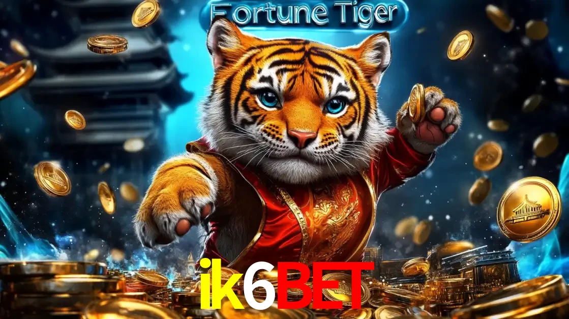 Imagem promocional do jogo de slot Fortune Tiger, com um tigre majestoso em traje tradicional cercado por uma fortuna em moedas de ouro, disponível agora no cassino ik6bet.